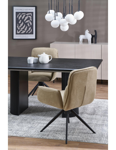 BOLERO stół rozkładany 160-250x90x78 cm dąb naturalny/czarny