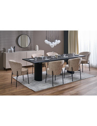 BOLERO stół rozkładany 160-250x90x78 cm dąb naturalny/czarny