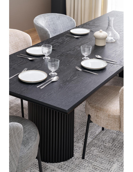 BOLERO stół rozkładany 160-250x90x78 cm dąb naturalny/czarny