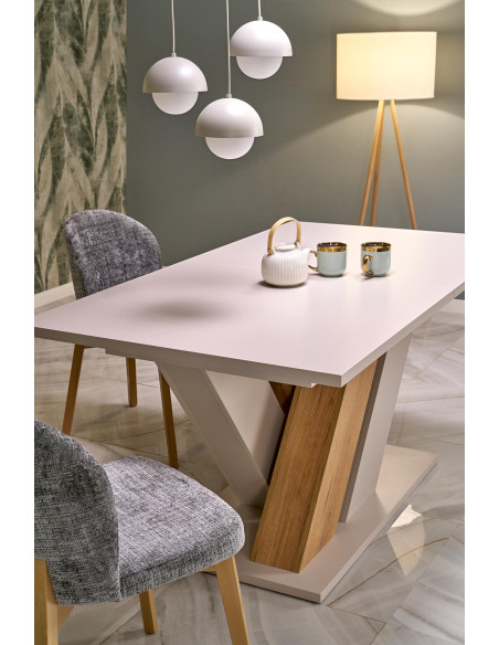 BRANDON stół rozkładany 160-200/90 cm kaszmir/dąb cremona evoke (2p 1szt)