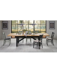 FIESTA stół rozkładany 200-280x100x77 cm dąb naturalny/czarny