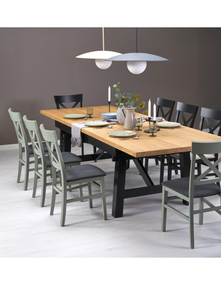 FIESTA stół rozkładany 200-280x100x77 cm dąb naturalny/czarny