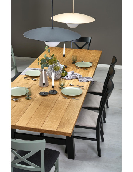 FIESTA stół rozkładany 200-280x100x77 cm dąb naturalny/czarny