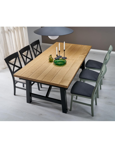 FIESTA stół rozkładany 200-280x100x77 cm dąb naturalny/czarny