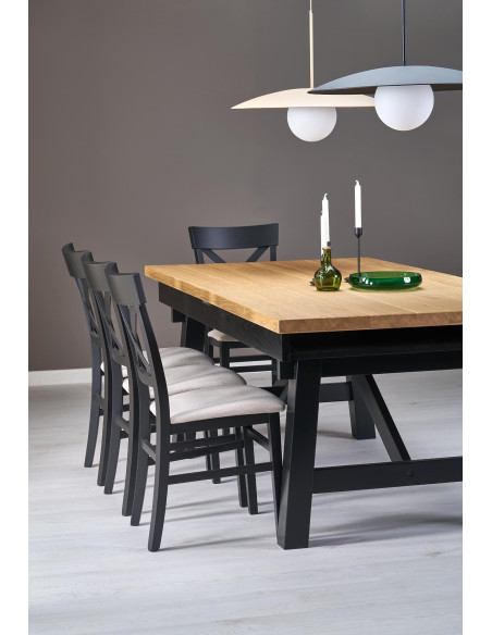 FIESTA stół rozkładany 200-280x100x77 cm dąb naturalny/czarny