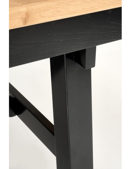 FIESTA stół rozkładany 200-280x100x77 cm dąb naturalny/czarny