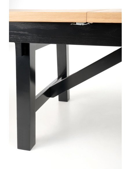 FIESTA stół rozkładany 200-280x100x77 cm dąb naturalny/czarny