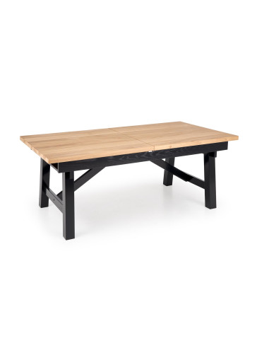 FIESTA stół rozkładany 200-280x100x77 cm dąb naturalny/czarny