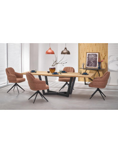 MASSIVE 2 stół rozkładany 160-250x90x77 cm dąb naturalny/czarny (2p 1szt) 2