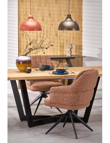 MASSIVE 2 stół rozkładany 160-250x90x77 cm dąb naturalny/czarny (2p 1szt)