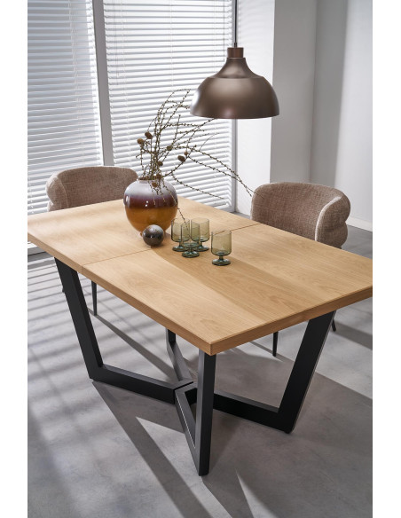 MASSIVE 2 stół rozkładany 160-250x90x77 cm dąb naturalny/czarny (2p 1szt)