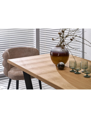 MASSIVE 2 stół rozkładany 160-250x90x77 cm dąb naturalny/czarny (2p 1szt)