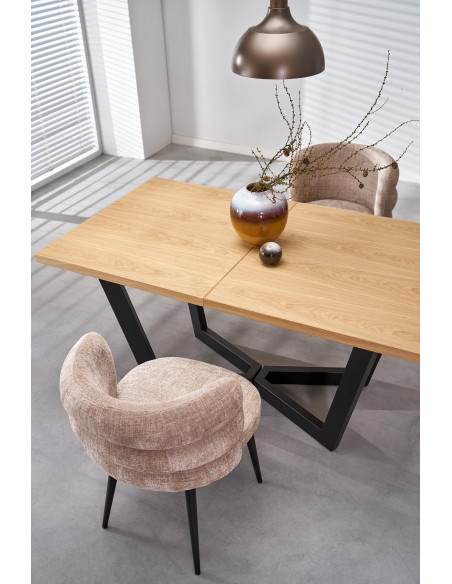 MASSIVE 2 stół rozkładany 160-250x90x77 cm dąb naturalny/czarny (2p 1szt)