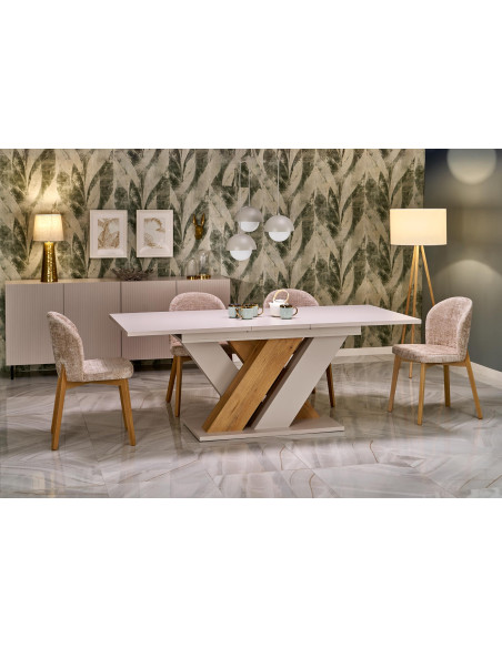 BASSO krzesło dąb naturalny / tap: CREMONA 14 (beżowy)