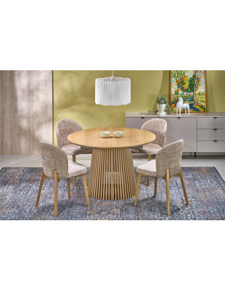 BASSO krzesło dąb naturalny / tap: CREMONA 14 (beżowy)