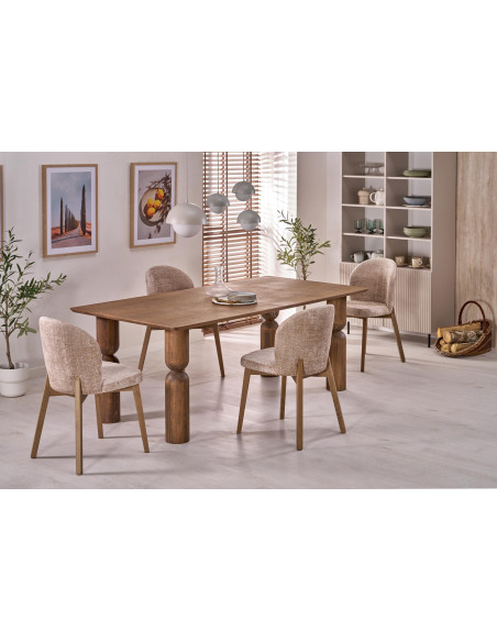 BASSO krzesło dąb naturalny / tap: CREMONA 14 (beżowy)