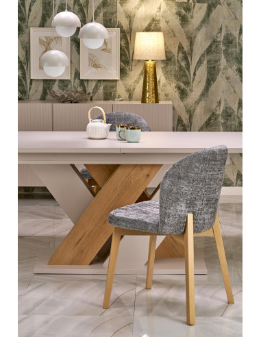 BASSO krzesło dąb naturalny / tap: CREMONA 96 (popiel)