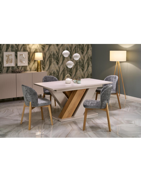 BASSO krzesło dąb naturalny / tap: CREMONA 96 (popiel)