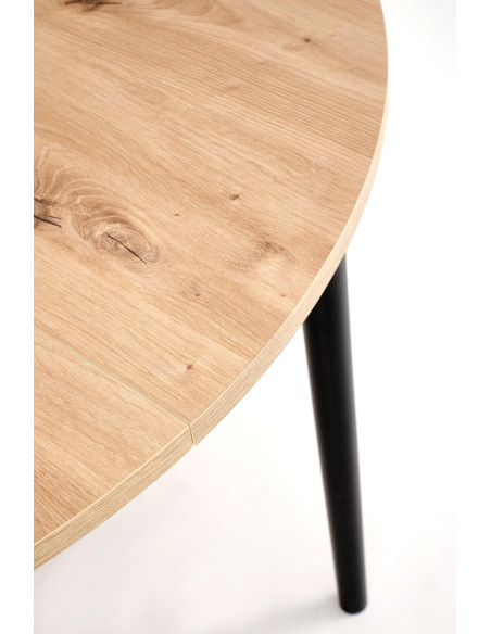 PIVOT stół rozkładany 102-142x102x75 cm, blat - dąb artisan, nogi - black