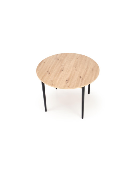 PIVOT stół rozkładany 102-142x102x75 cm, blat - dąb artisan, nogi - black