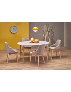 PIVOT stół rozkładany 102-142x102x75 cm, blat - kaszmir, nogi - naturalny 2