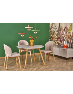 RUBEN stół kolor blat - kaszmir, nogi - naturalny (102-142x102x75 cm) (2p 1szt)