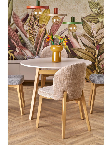 RUBEN stół kolor blat - kaszmir, nogi - naturalny (102-142x102x75 cm) (2p 1szt)