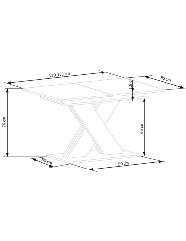 XARELTO stół rozkładany kaszmir - dąb cremona evoke (2p 1szt)