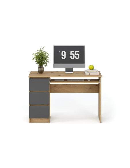 CINO biurko, dąb artisan / grafitowy