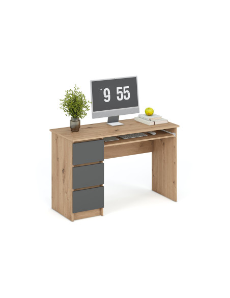 CINO biurko, dąb artisan / grafitowy