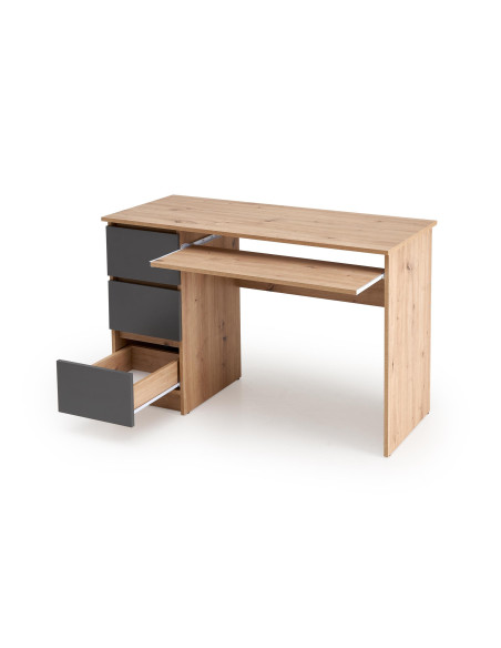 CINO biurko, dąb artisan / grafitowy