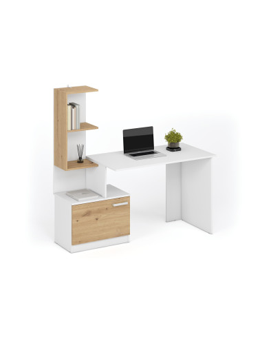 MISO biurko, biały / dąb artisan
