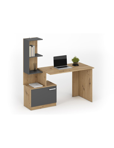 MISO biurko, grafitowy / dąb artisan