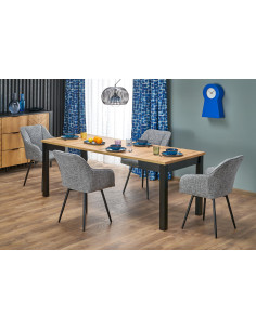 QUBIK stół rozkładany xxxx cm dąb artisan/czarny 2