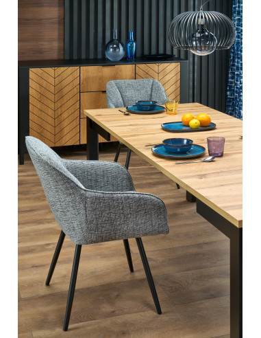 QUBIK stół rozkładany xxxx cm dąb artisan/czarny