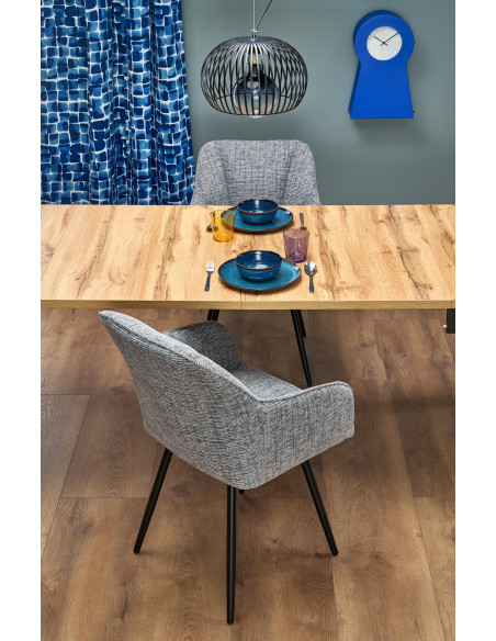 QUBIK stół rozkładany xxxx cm dąb artisan/czarny