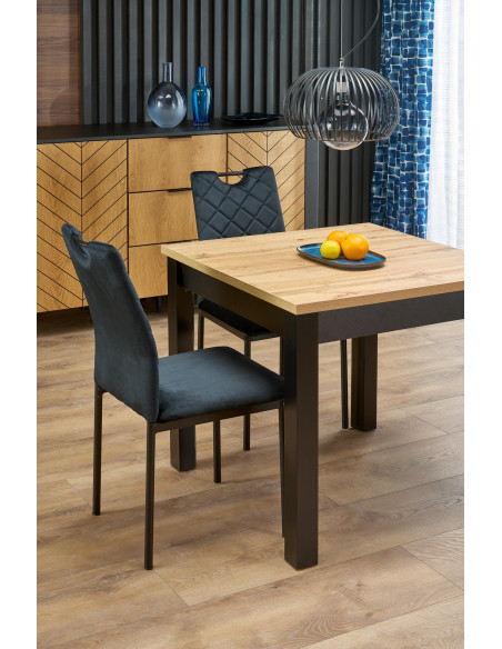 QUBIK stół rozkładany xxxx cm dąb artisan/czarny