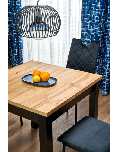 QUBIK stół rozkładany xxxx cm dąb artisan/czarny