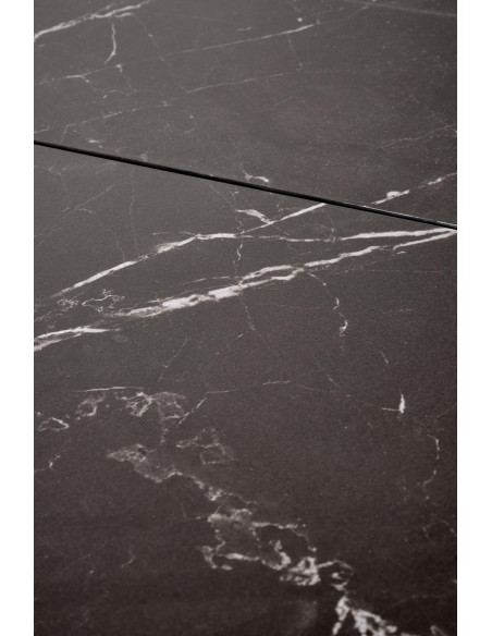 VOLANT 140 stół rozkładany, blat - czarny marmur, nogi - dąb złoty / czarny