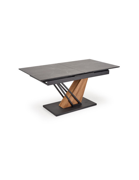 VOLANT 160 stół rozkładany, blat - czarny marmur, nogi - dąb złoty / czarny
