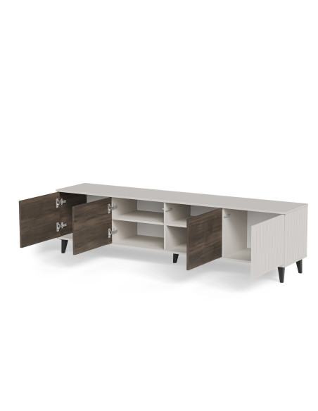 RANDOM 2 RTV-3 stolik RTV 200 cm kaszmir / orzech / czarny (2p 1szt)