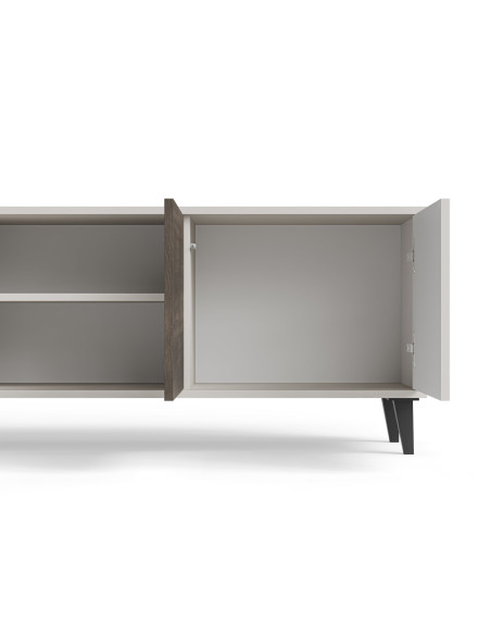 RANDOM 2 RTV-3 stolik RTV 200 cm kaszmir / orzech / czarny (2p 1szt)