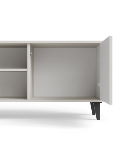 RANDOM 2 RTV-K stolik RTV 180 cm z kominkiem kaszmir / orzech / czarny (3p 1szt)