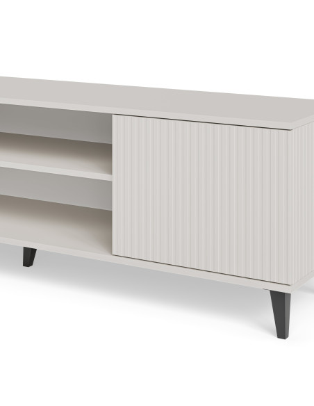 RANDOM 2 RTV-K stolik RTV 180 cm z kominkiem kaszmir / orzech / czarny (3p 1szt)