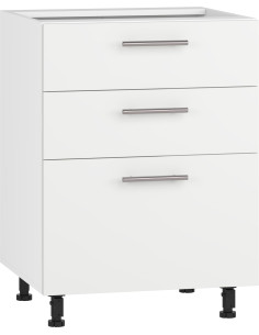 VENTO D3S-60/82 szafka dolna z szufladami, mechanizm Hettich front: biały mat (1p 1szt)