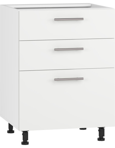 VENTO D3S-60/82 szafka dolna z szufladami, mechanizm Hettich front: biały mat (1p 1szt)
