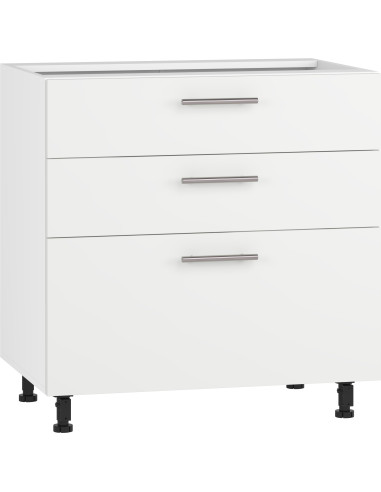 VENTO D3S-80/82 szafka dolna z szufladami, mechanizm Hettich front: biały mat (1p 1szt)