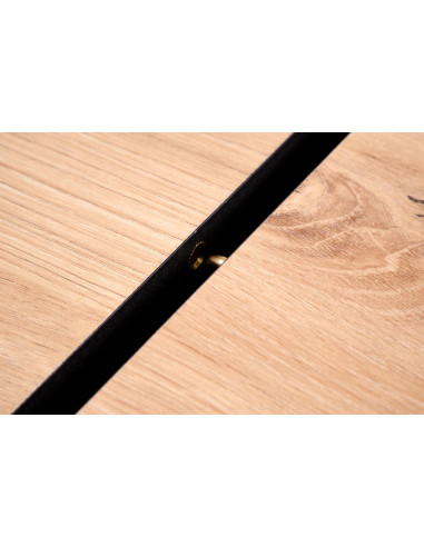 WILSON stół rozkładany, blat - dąb artisan / czarny, nogi - dąb artisan / czarny