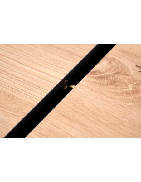 WILSON stół rozkładany, blat - dąb artisan / czarny, nogi - dąb artisan / czarny