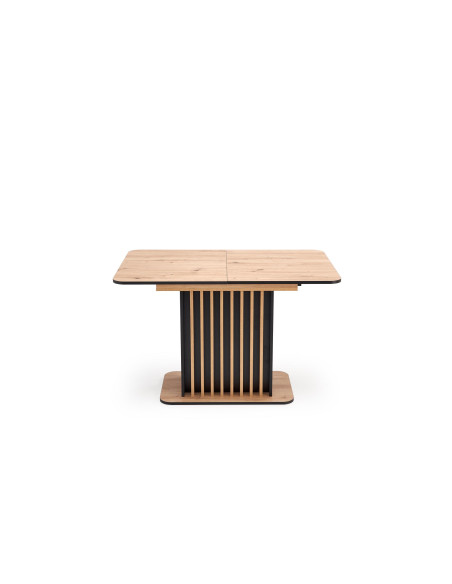 WILSON stół rozkładany, blat - dąb artisan / czarny, nogi - dąb artisan / czarny